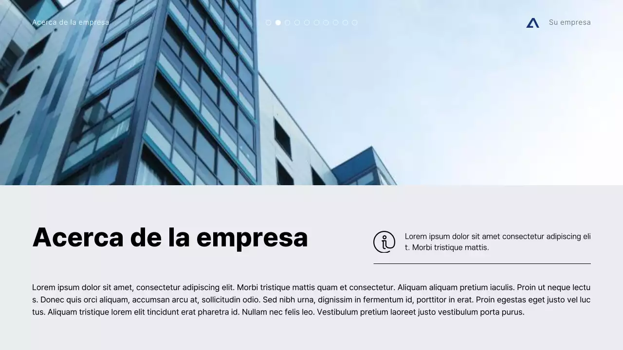 Propuesta de proyecto minimalista y moderno en gris y azul