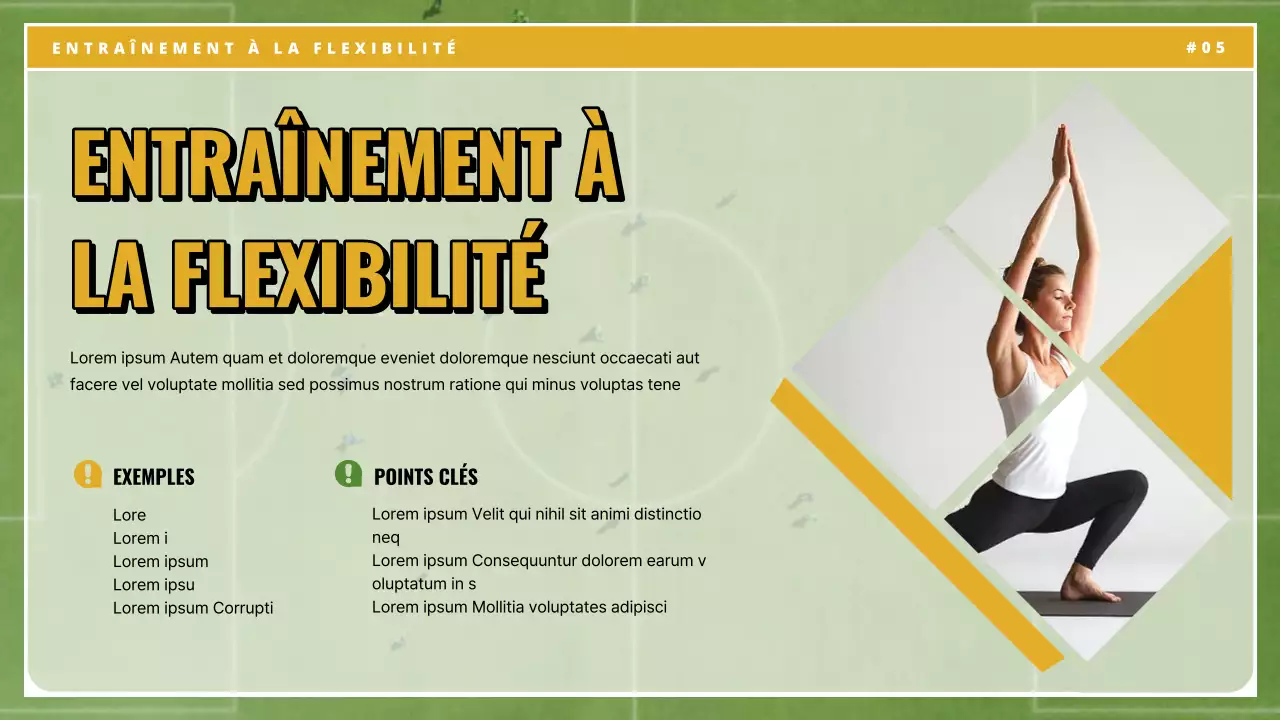 Matériel d'exercice vintage jaune vert