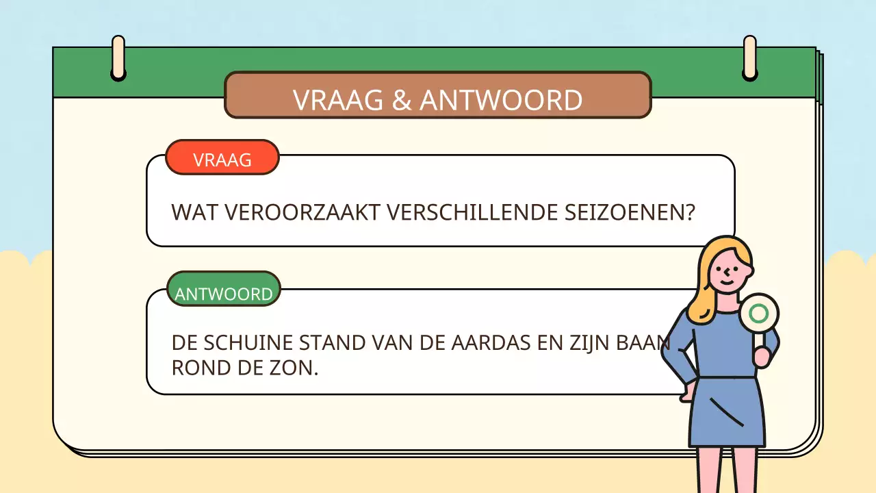 Gele blauwe eenvoudige natuurlijke vier seizoenen lesmaterialen