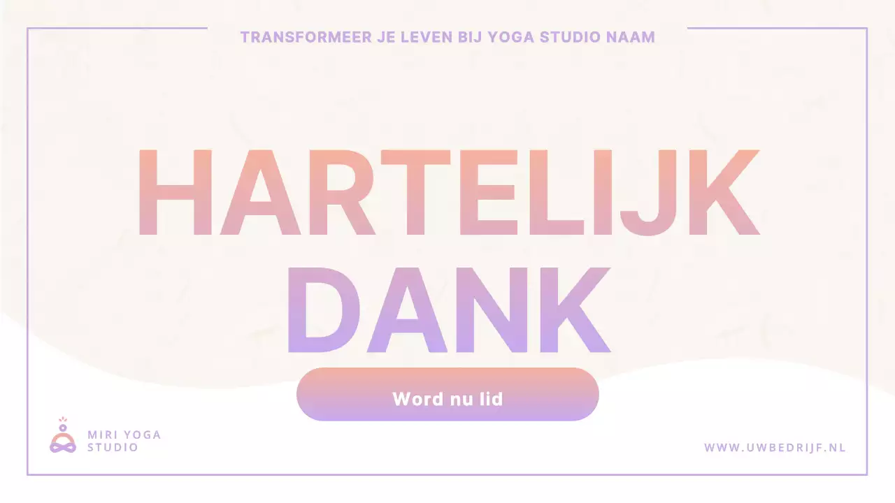 Paars wit minimalistische moderne yogastudio introductie
