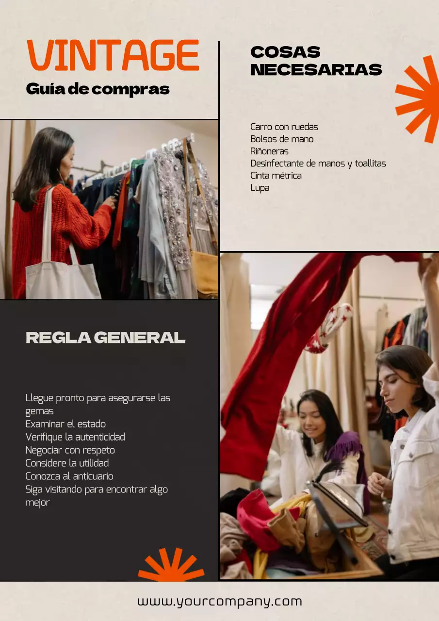Guía de consejos básicos para comprar en tiendas de segunda mano Beige Rojo