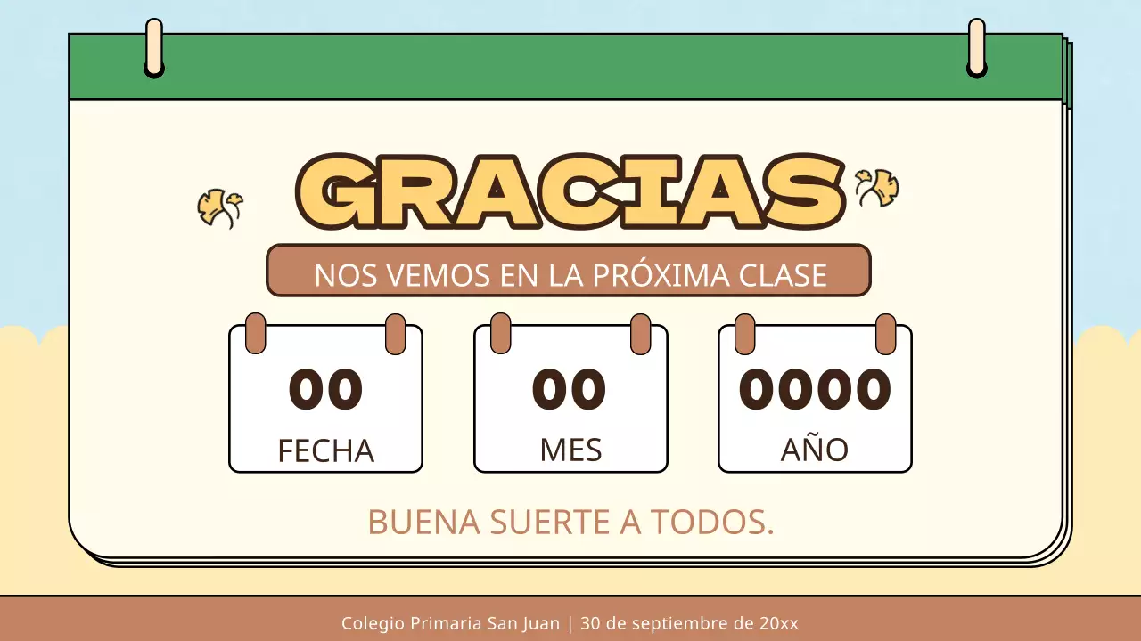 Amarillo azul sencillo natural cuatro estaciones materiales de clase