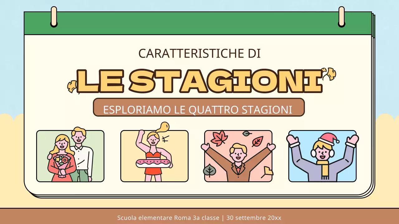 Giallo blu semplice naturale quattro stagioni materiali di classe