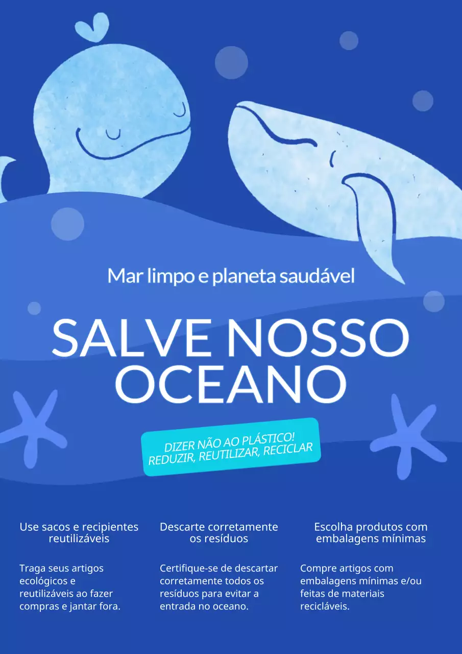 Azul e branco a negrito Dicas de proteção do oceano Material de aula