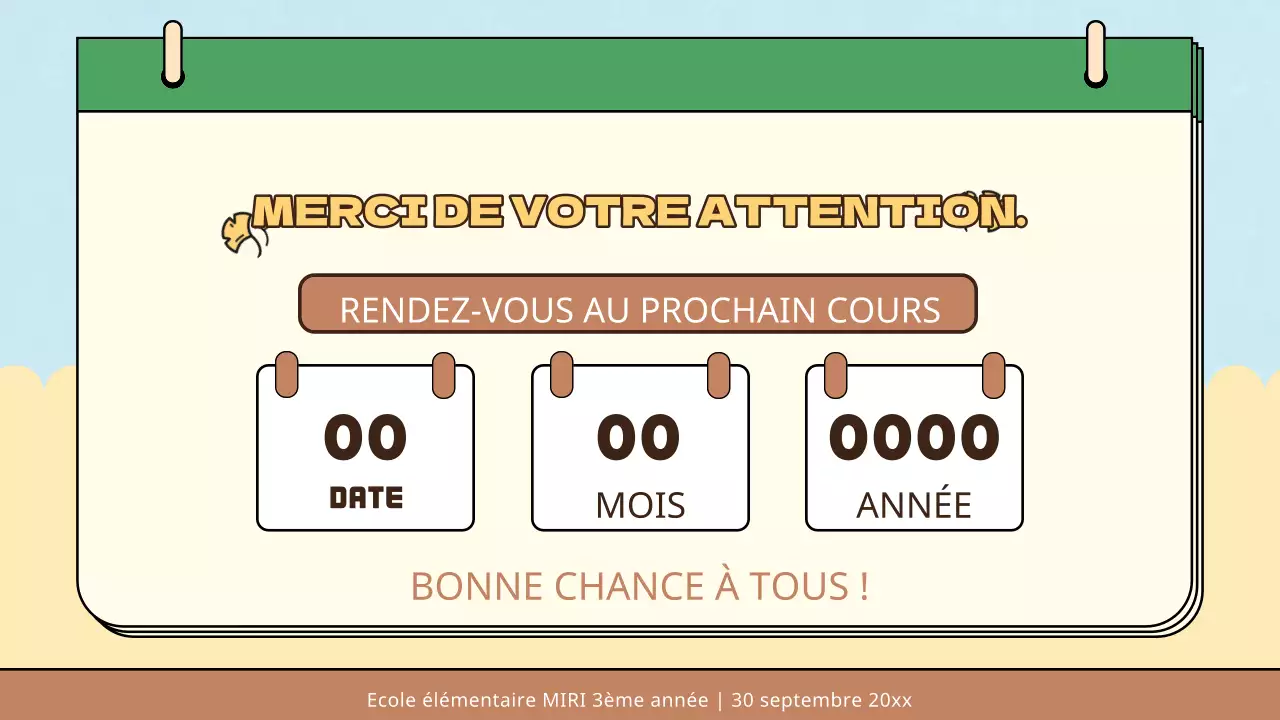 Jaune bleu simple naturel quatre saisons matériel de classe