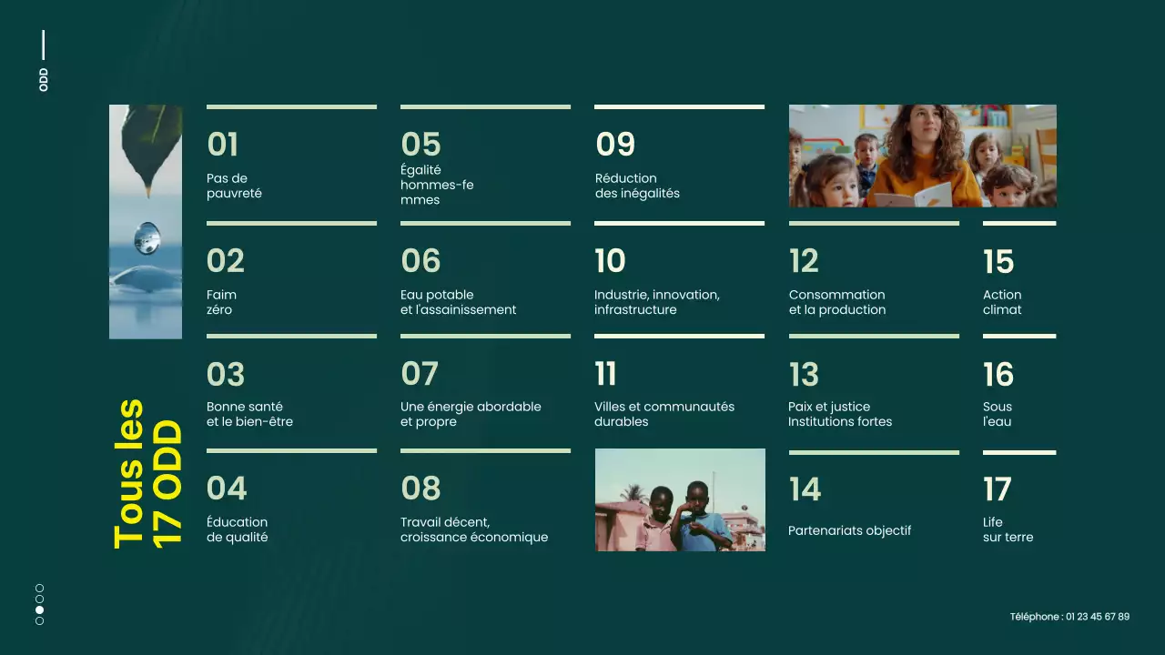 Campagne verte et jaune pour les objectifs de développement durable