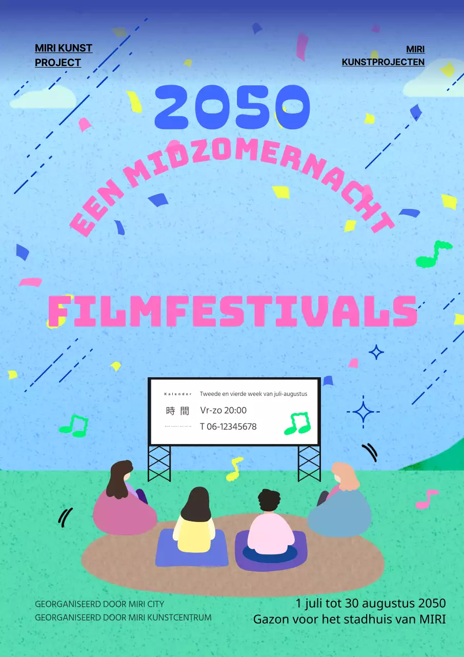 Promoot buitenvertoningen met een mooie tropische nachtelijke hemel van blauw en roze