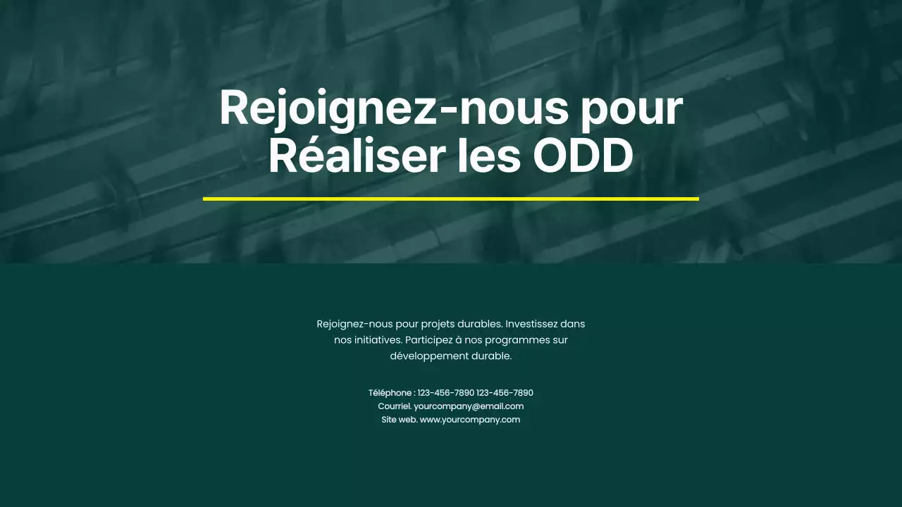 Campagne verte et jaune pour les objectifs de développement durable