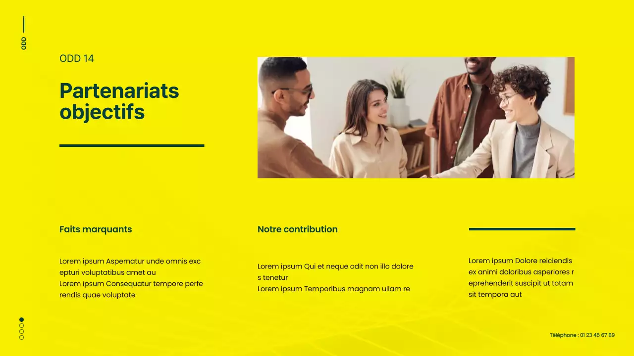 Campagne verte et jaune pour les objectifs de développement durable