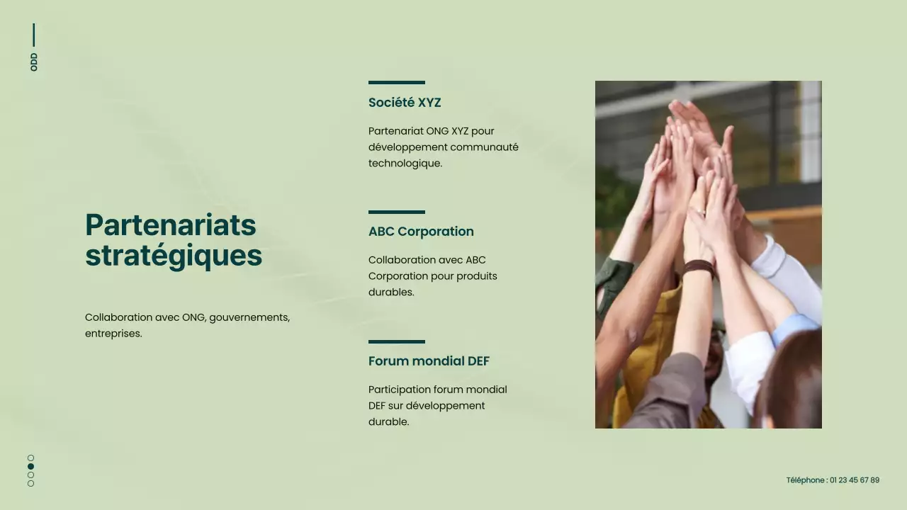 Campagne verte et jaune pour les objectifs de développement durable