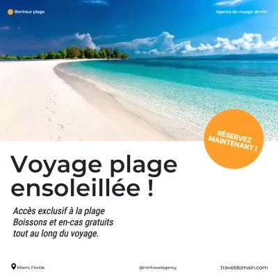 Bleu Orange Blanc Moderne Road trip Destination Recommandations Voyage Promotion