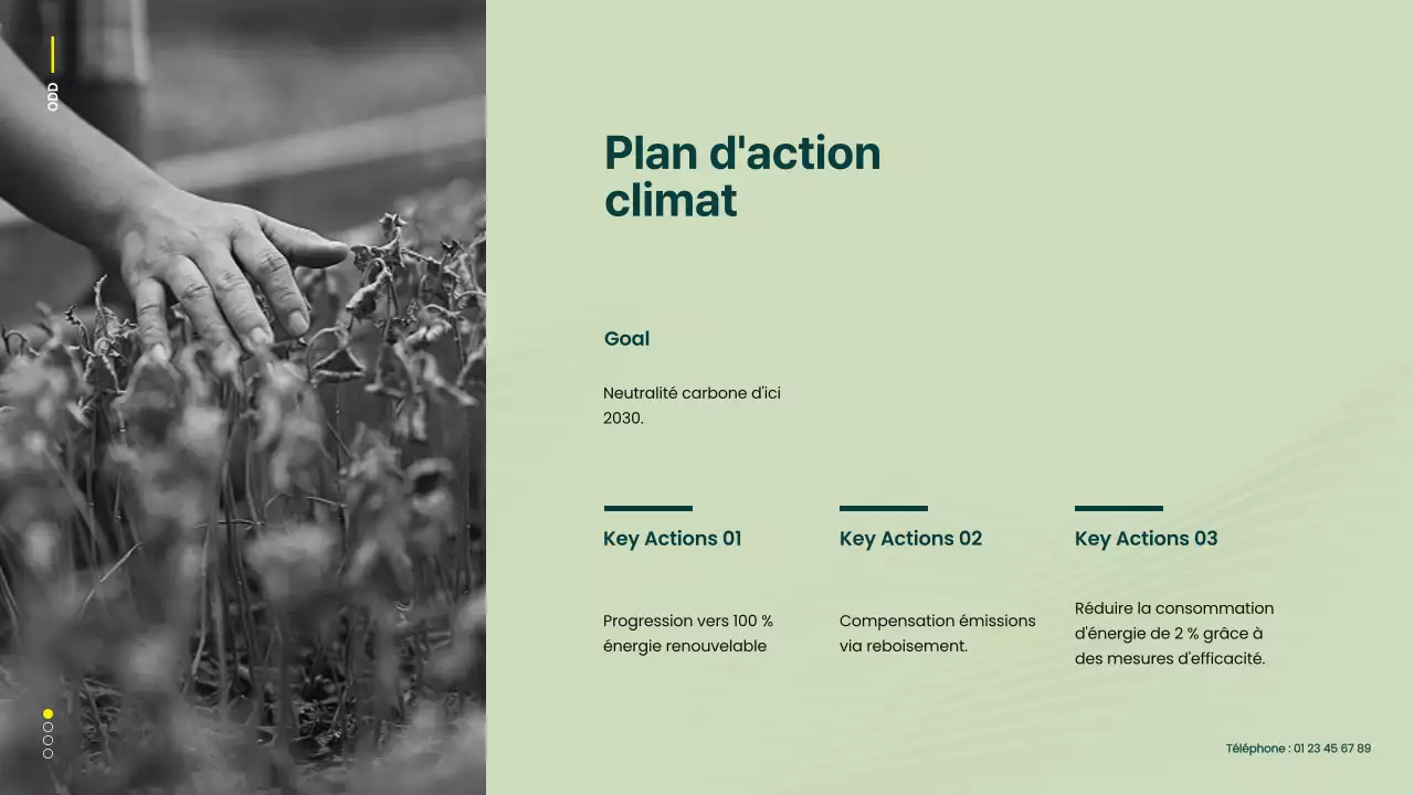 Campagne verte et jaune pour les objectifs de développement durable