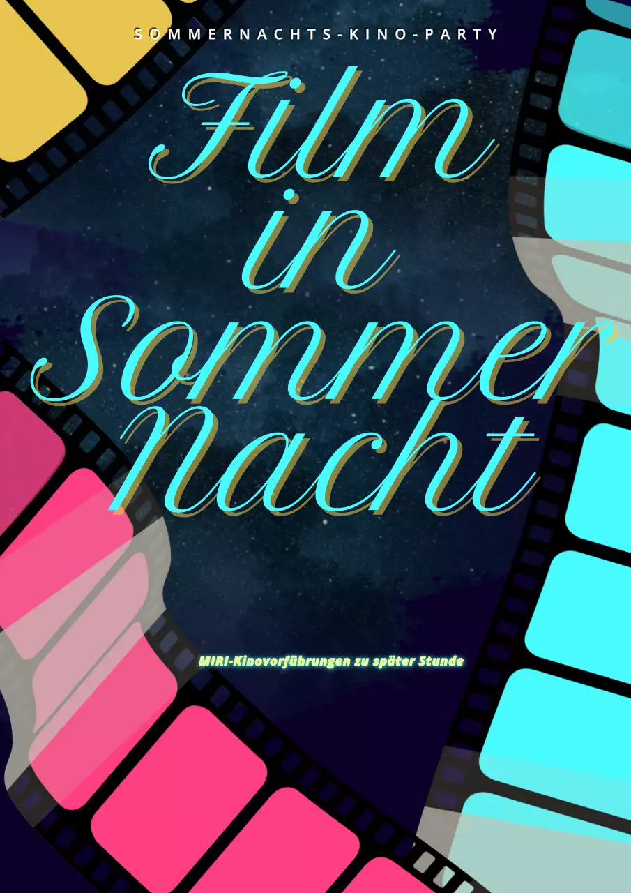 Fördern Sie eine einfache tropische Nachtvorführung im Freien in Minze und Marineblau