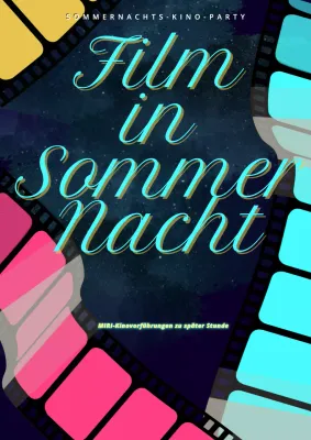 Fördern Sie eine einfache tropische Nachtvorführung im Freien in Minze und Marineblau