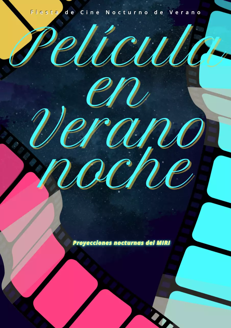 Promueva una sencilla proyección nocturna tropical al aire libre en menta y azul marino