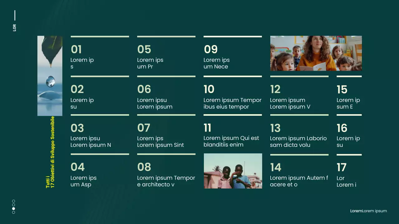 Campagna verde e gialla per gli Obiettivi di Sviluppo Sostenibile Minimi