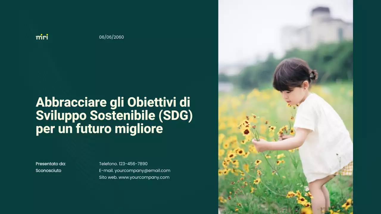 Campagna verde e gialla per gli Obiettivi di Sviluppo Sostenibile Minimi