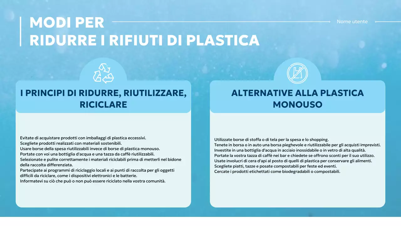 Materiale moderno blu e bianco per la protezione degli oceani
