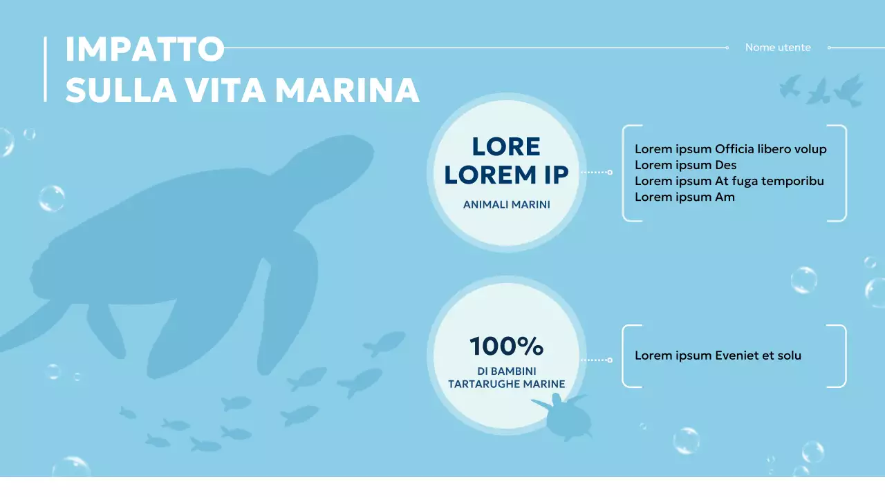 Materiale moderno blu e bianco per la protezione degli oceani