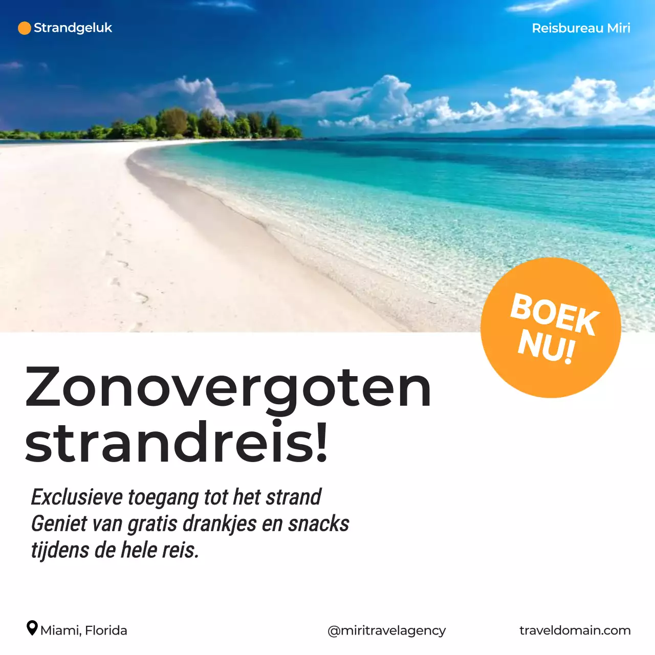 Blauw Oranje Wit Modern Road trip Bestemming Aanbevelingen Reis Promotie