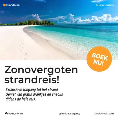 Blauw Oranje Wit Modern Road trip Bestemming Aanbevelingen Reis Promotie