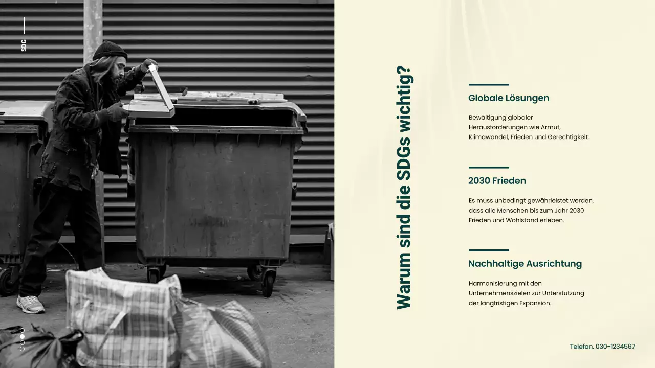 Grüne und gelbe Minimal-Kampagne für nachhaltige Entwicklungsziele