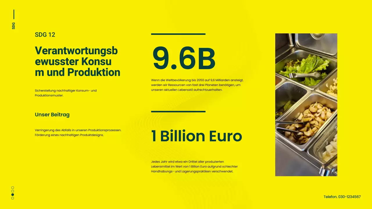 Grüne und gelbe Minimal-Kampagne für nachhaltige Entwicklungsziele