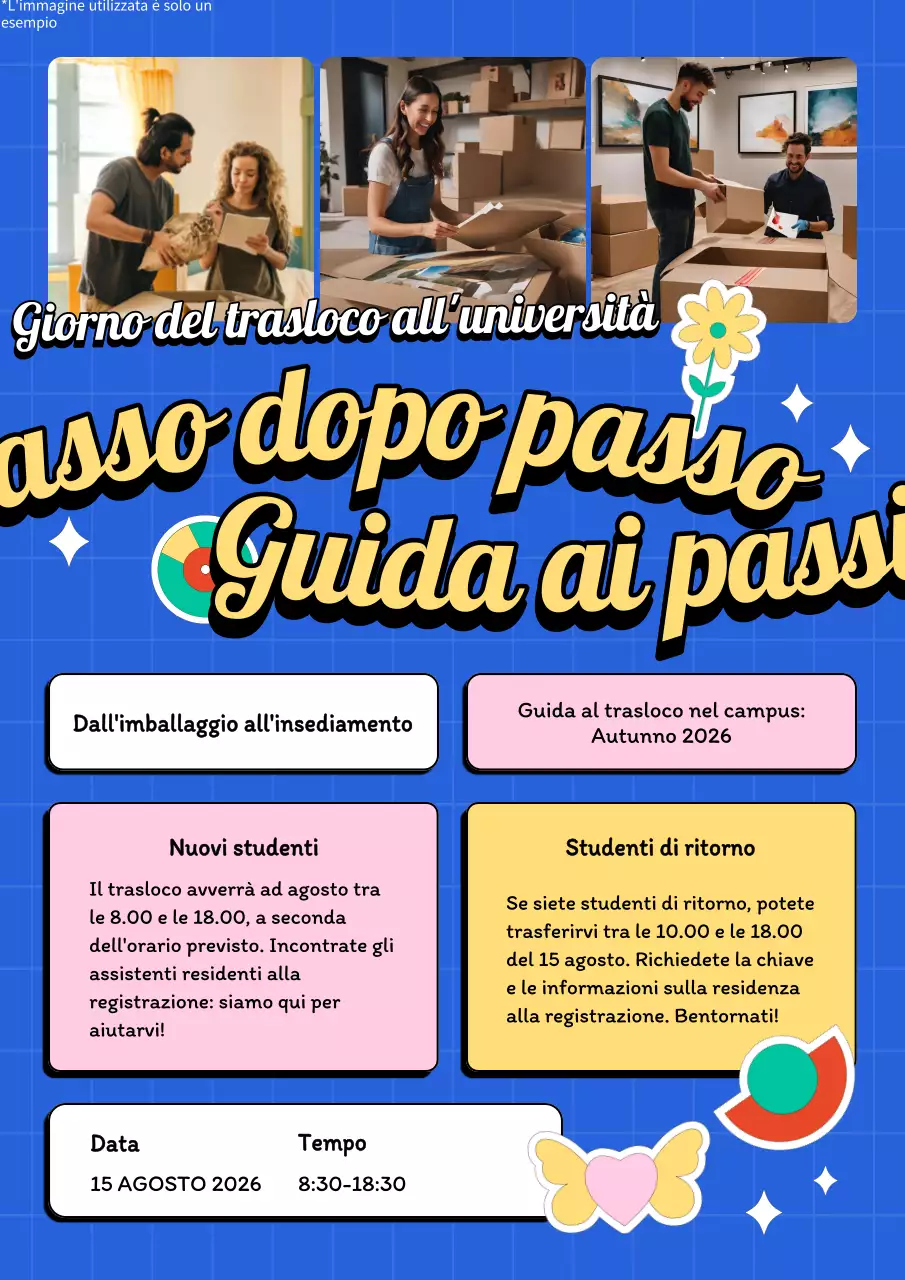 Guida al giorno del trasloco dell'Università Moderna Blu e Gialla