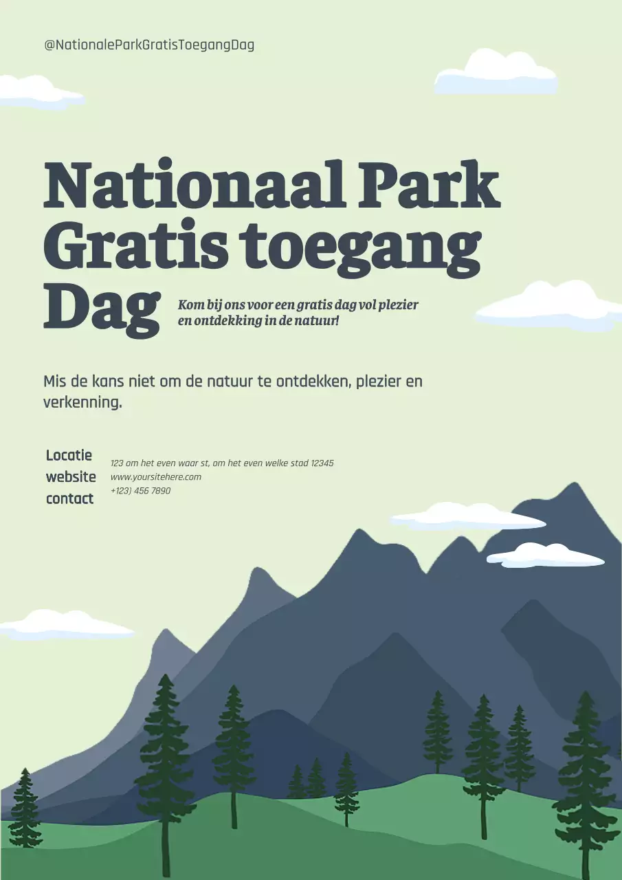 Groen Zwart Natuurlijk Nationaal Park Gratis Toegang Dag Promotie