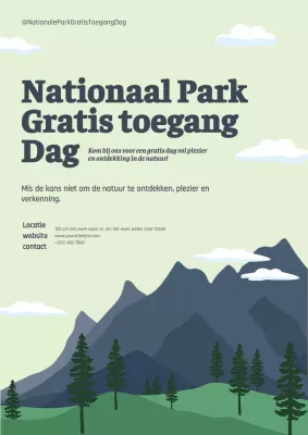 Groen Zwart Natuurlijk Nationaal Park Gratis Toegang Dag Promotie