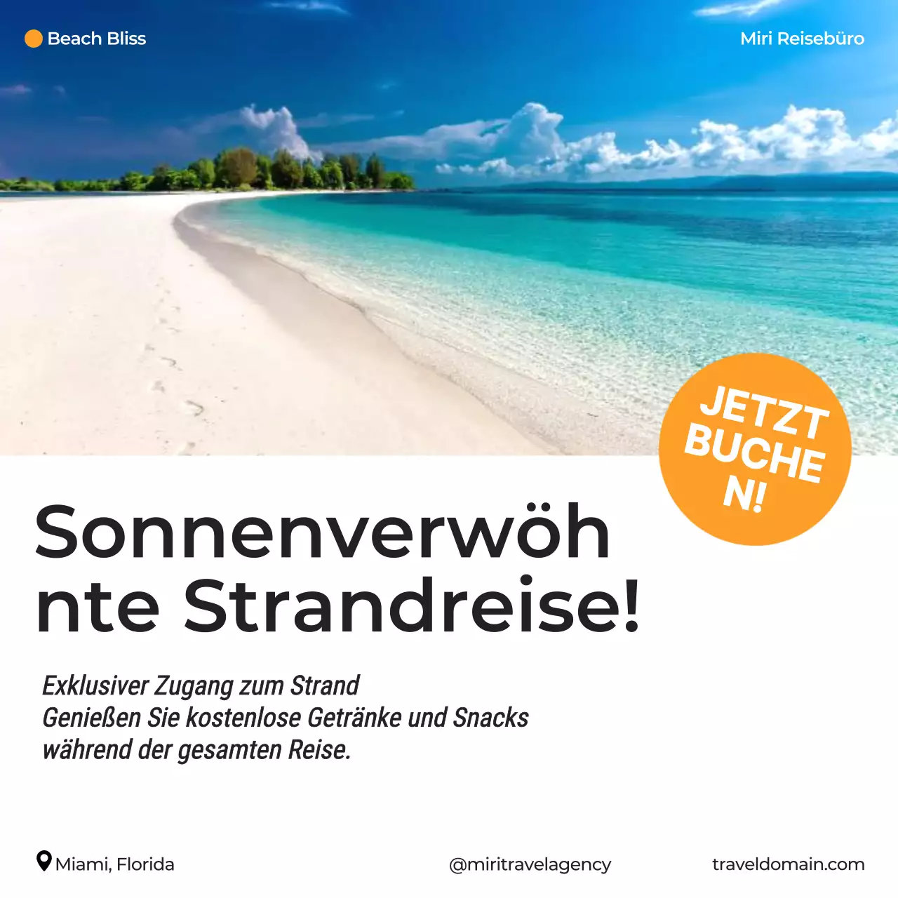 Blau Orange Weiß Modern Road Trip Reiseziel Empfehlungen Reisen Promotion