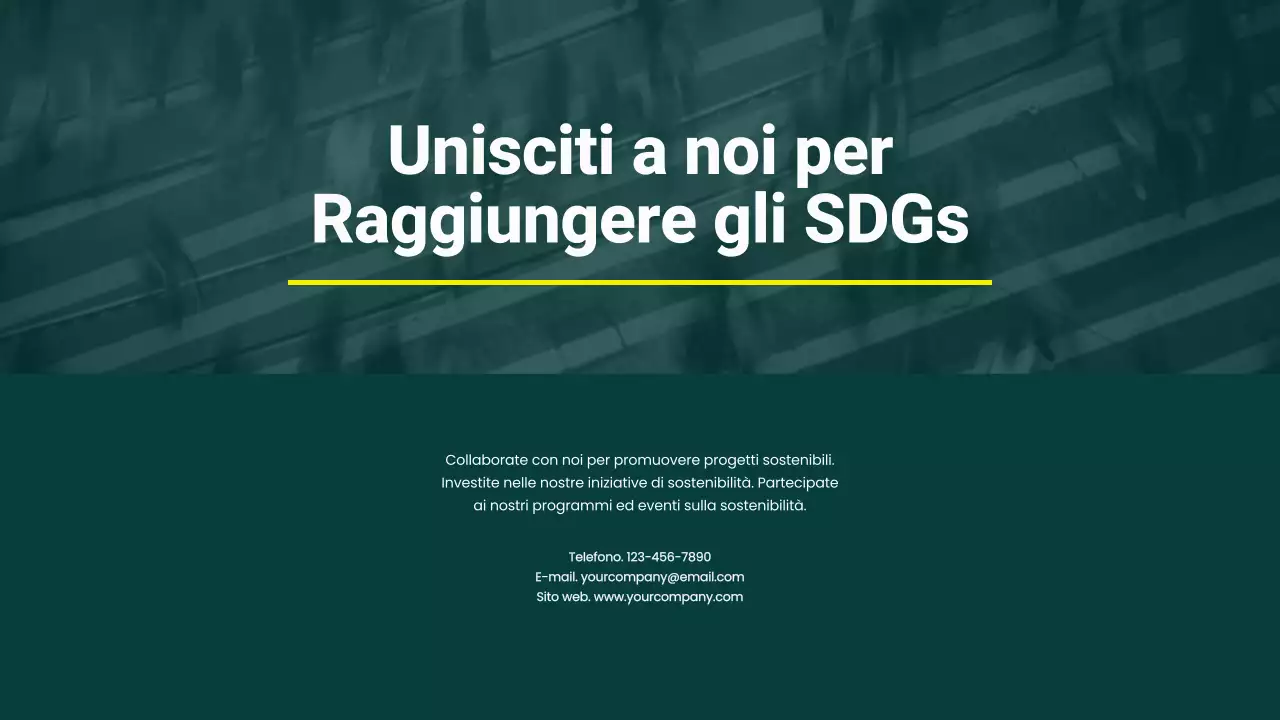 Campagna verde e gialla per gli Obiettivi di Sviluppo Sostenibile Minimi