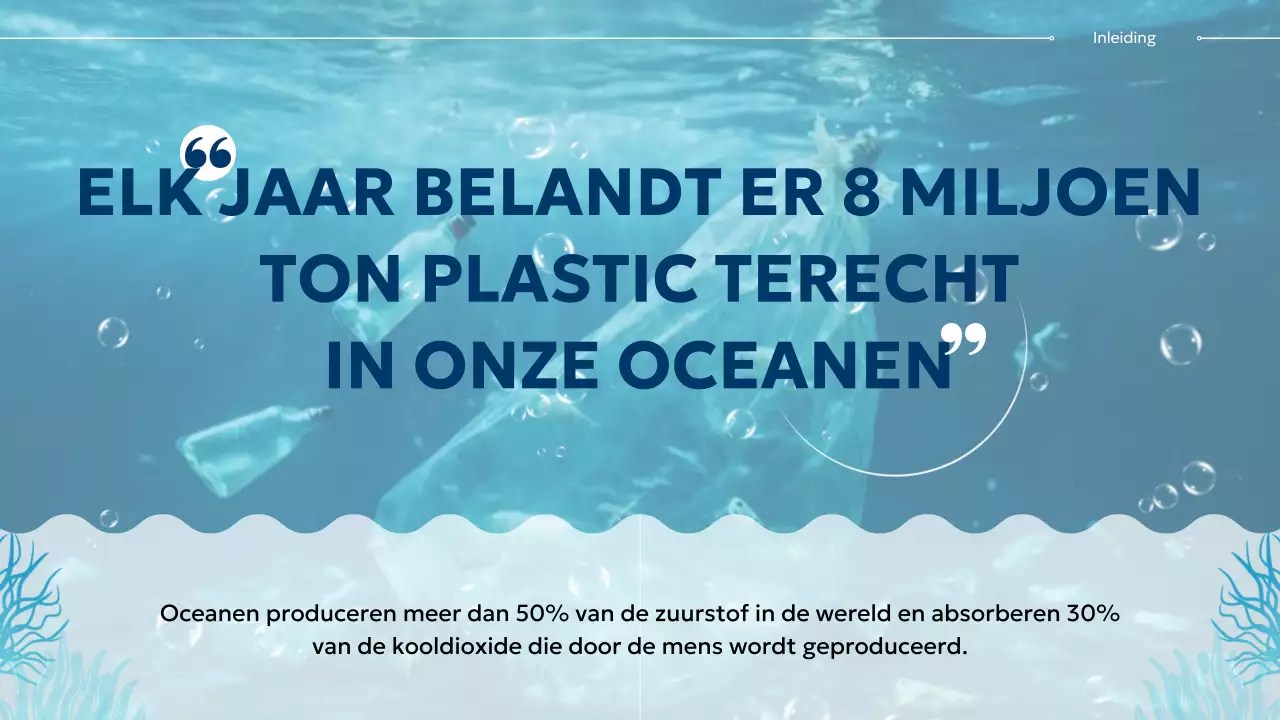 Blauw en wit Modern Oceaanbeschermingsklasse Materiaal