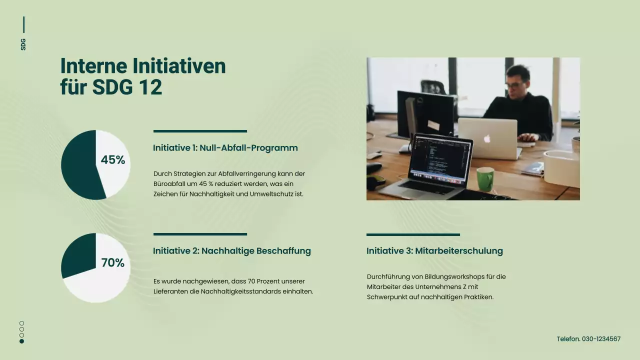 Grüne und gelbe Minimal-Kampagne für nachhaltige Entwicklungsziele