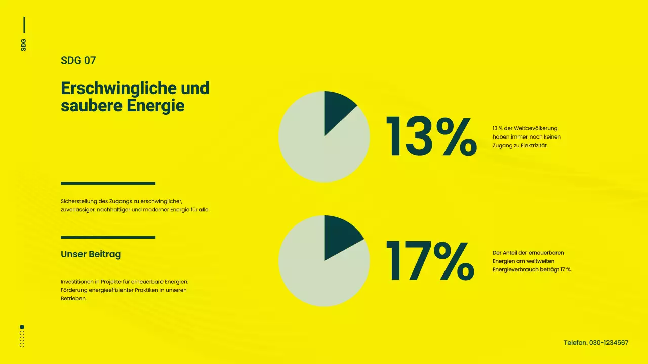 Grüne und gelbe Minimal-Kampagne für nachhaltige Entwicklungsziele