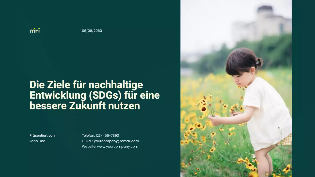 Grüne und gelbe Minimal-Kampagne für nachhaltige Entwicklungsziele