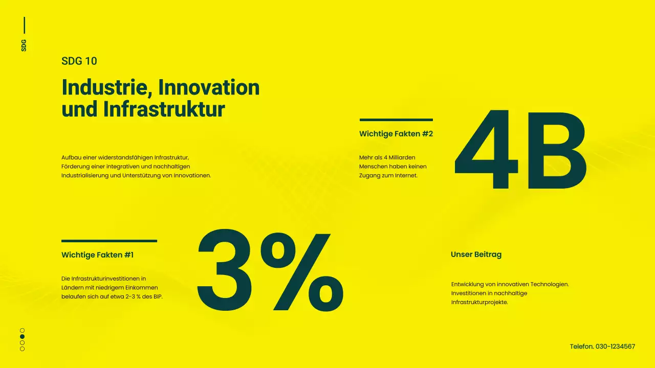 Grüne und gelbe Minimal-Kampagne für nachhaltige Entwicklungsziele