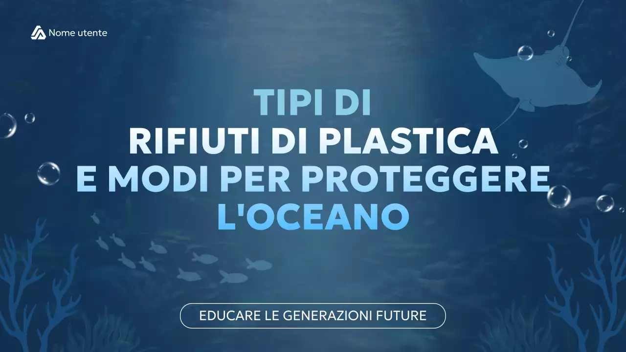 Materiale moderno blu e bianco per la protezione degli oceani