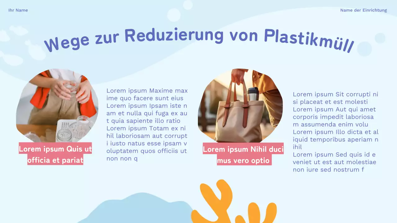 Himmelblau und violett - Studienmaterial zu natürlichen Kunststoffabfällen