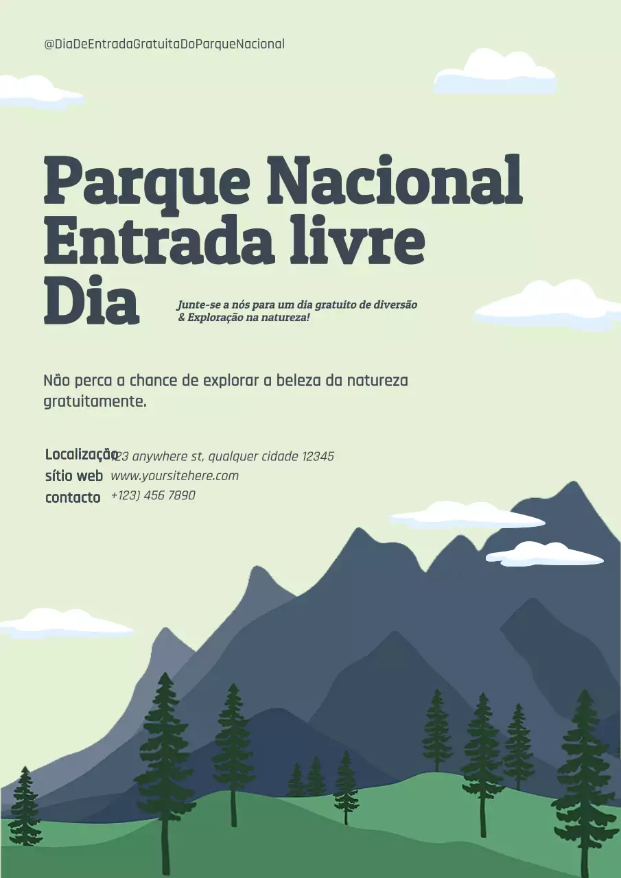 Promoção do dia de entrada livre no Parque Nacional Verde Negro Natural