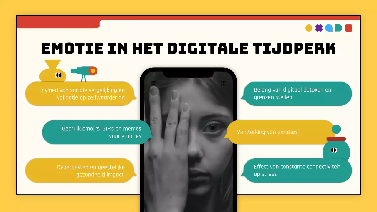 Geel en rood eenvoudige moderne emotie introductie lesmateriaal