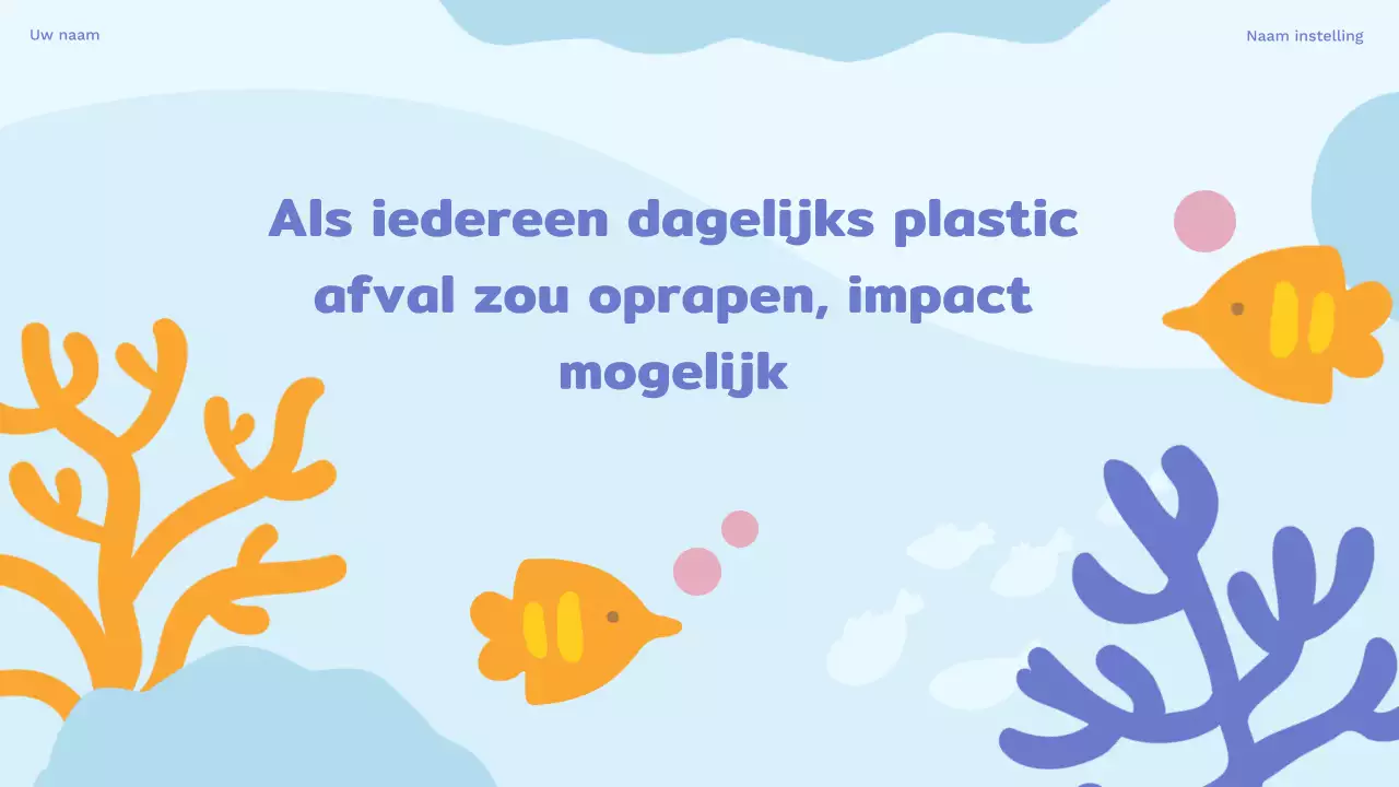 Hemelsblauw en paars natuurlijk plastic afval studiemateriaal