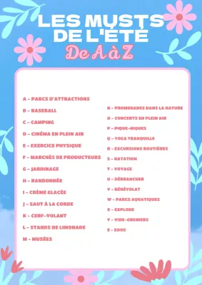 Matériels d'étude tropicaux bleu et rose Infographie estivale