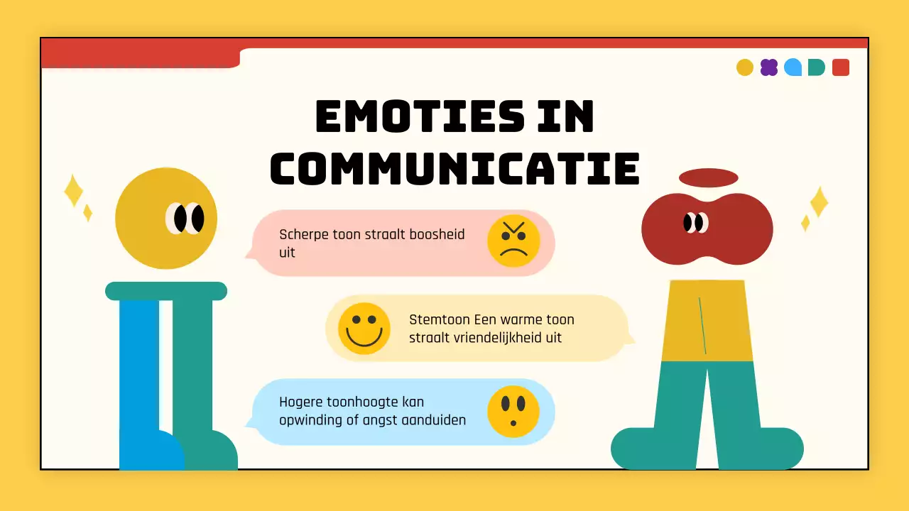 Geel en rood eenvoudige moderne emotie introductie lesmateriaal