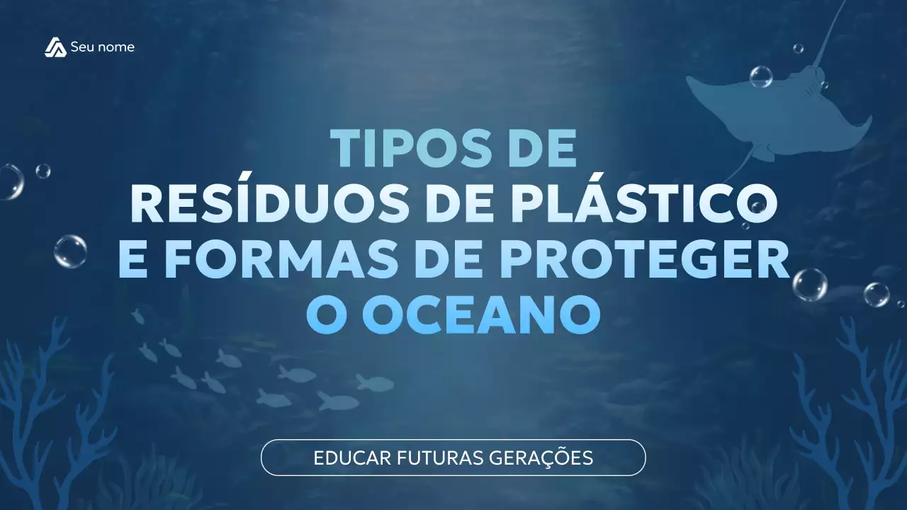 Material moderno azul e branco da classe de proteção do oceano