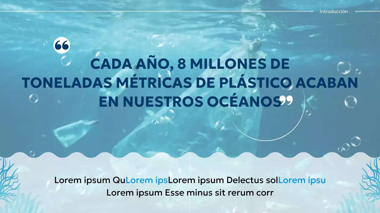 Azul y blanco Material moderno de clase de protección oceánica