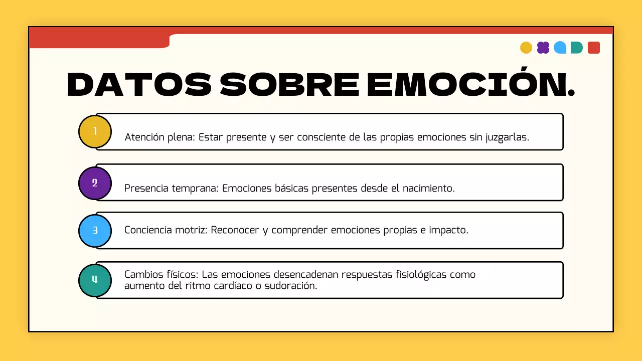 Amarillo y rojo simple emoción moderna introducción materiales de clase