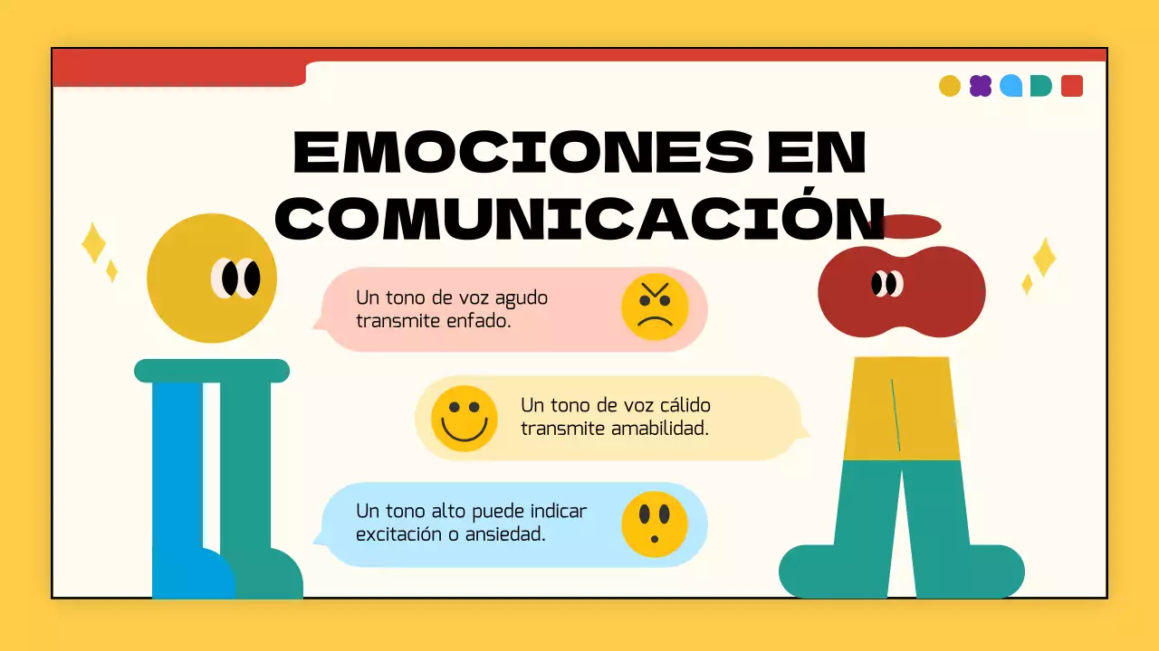 Amarillo y rojo simple emoción moderna introducción materiales de clase