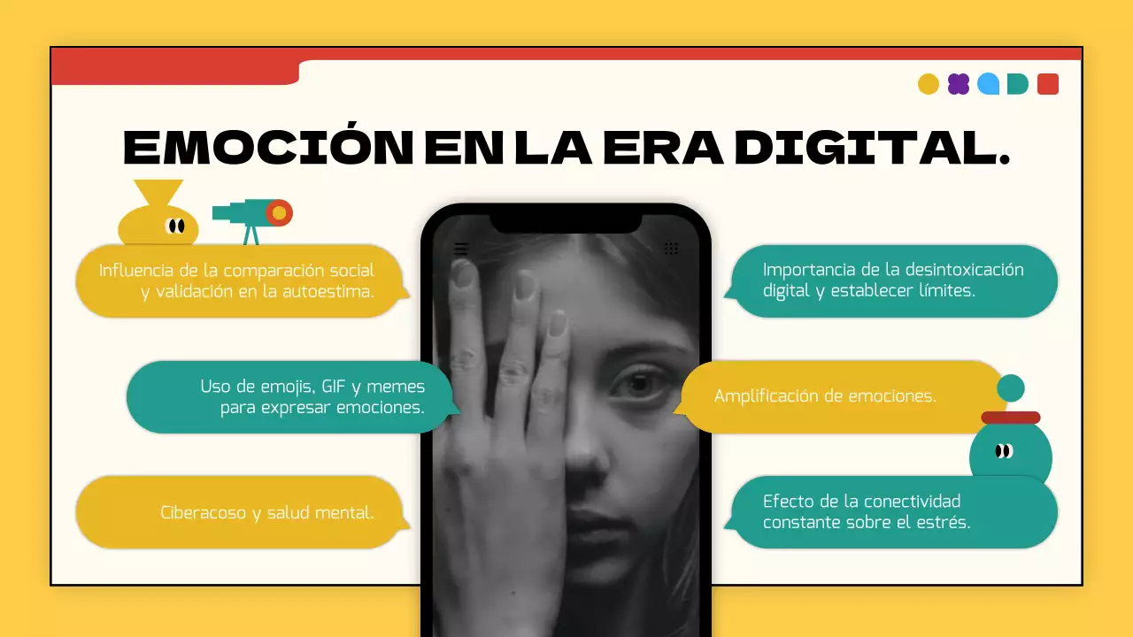 Amarillo y rojo simple emoción moderna introducción materiales de clase