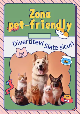 Verde Giallo Geometrico Colorato Divertente Poster Web per animali domestici